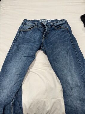 Wrangler Jeans Mens 34 X 30 Blue Slim Boot Medium Wash Cotton Western Cowboy